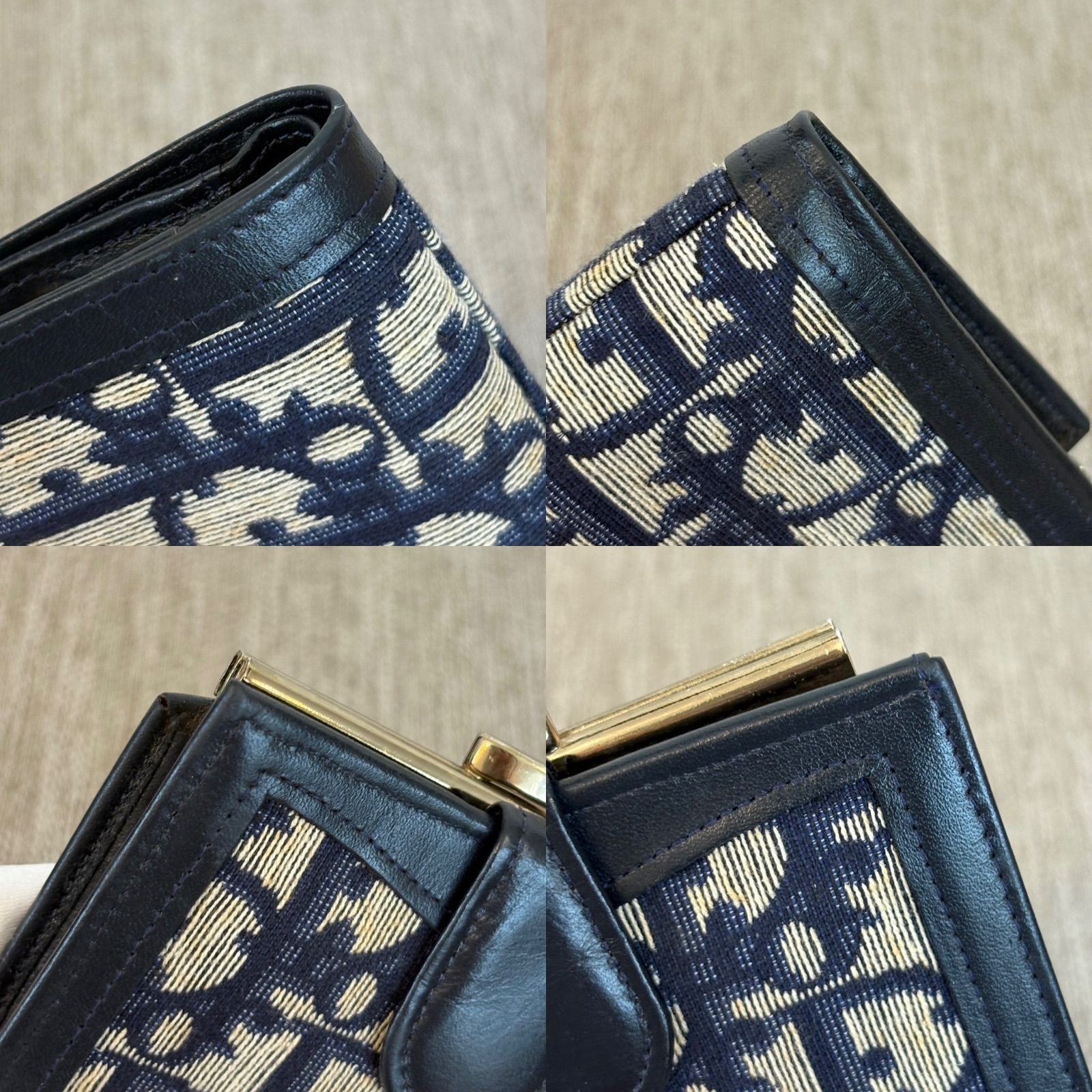 箱付き】クリスチャンディオール トロッター キャンバス×レザー がま口