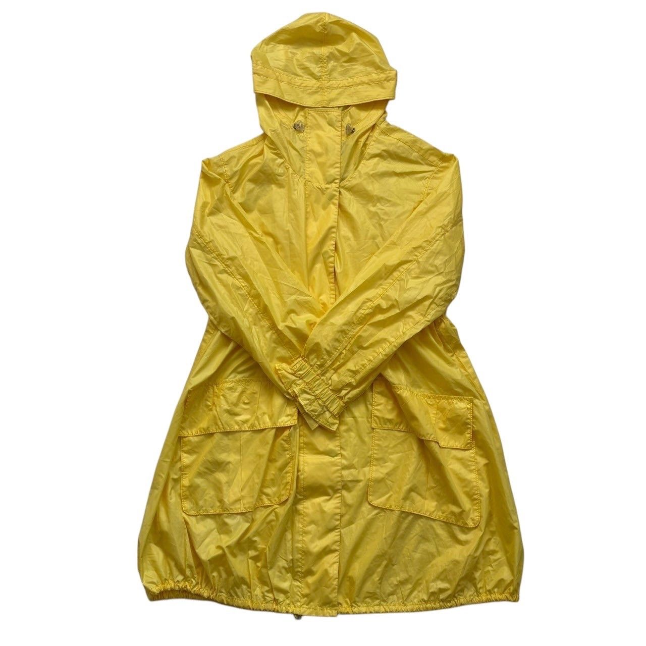 ARMANI EXCHANGE アルマーニ エクスチェンジ レインコート 黄 カッパ 帽子 雨具 おしゃれ フリル レディース XSサイズ