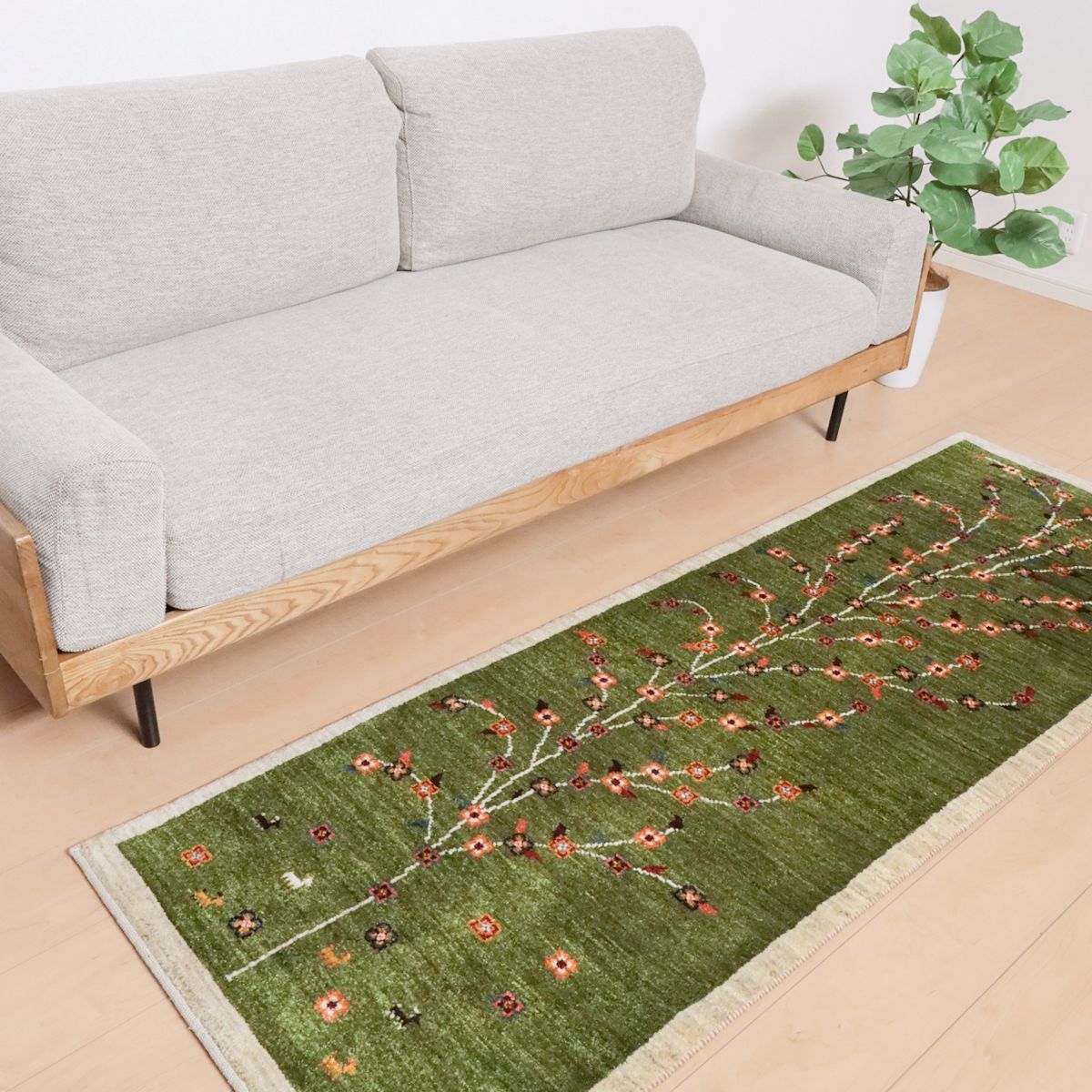 ギャッベ シラーズ カシュガイ 手織りウール100％ 草木染 玄関マット