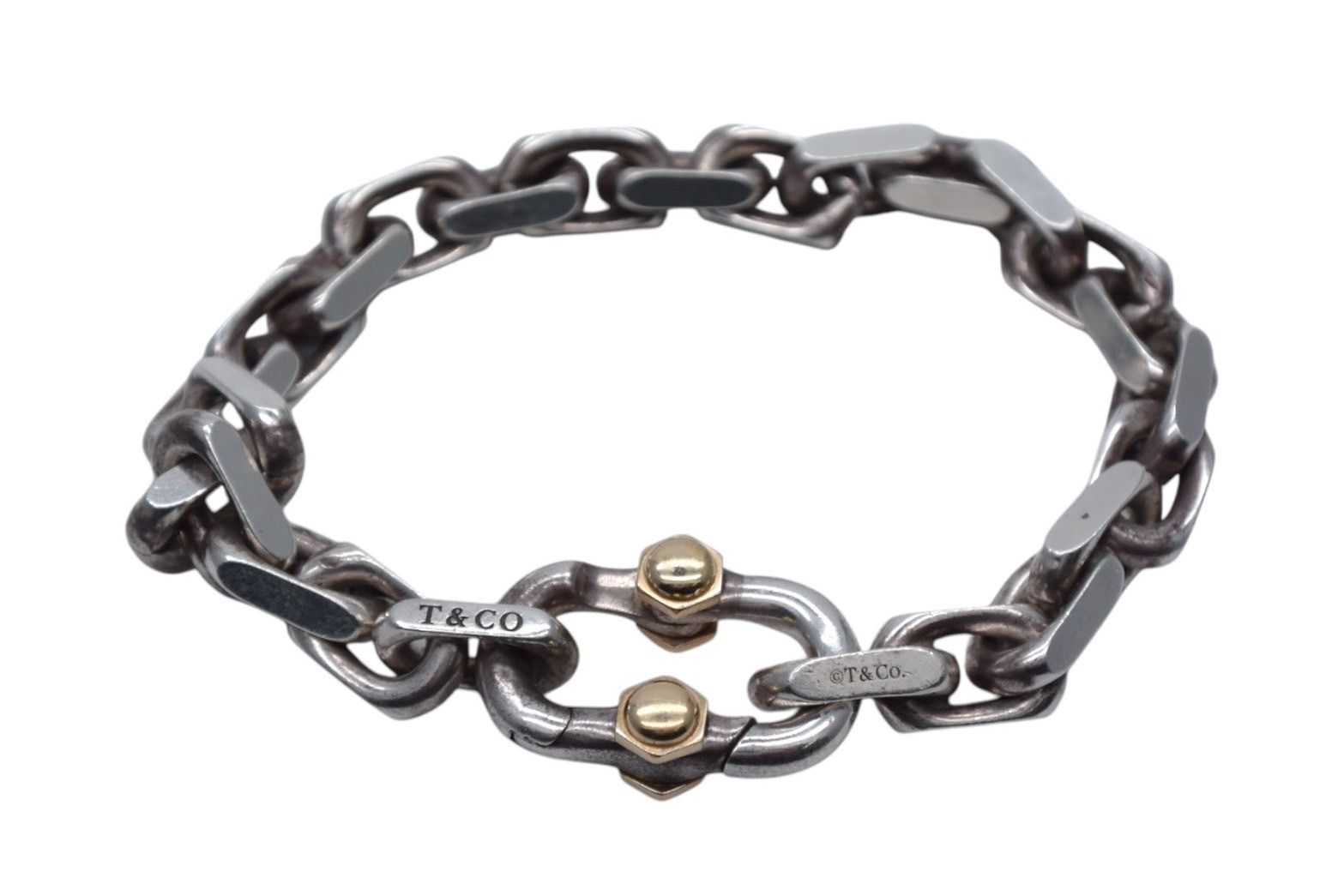 美品 Tiffany ティファニー メイカーズ ワイドチェーンブレスレット TIFFANY&Co. ティファニー メイカーズ ワイド チェーン ブレスレット