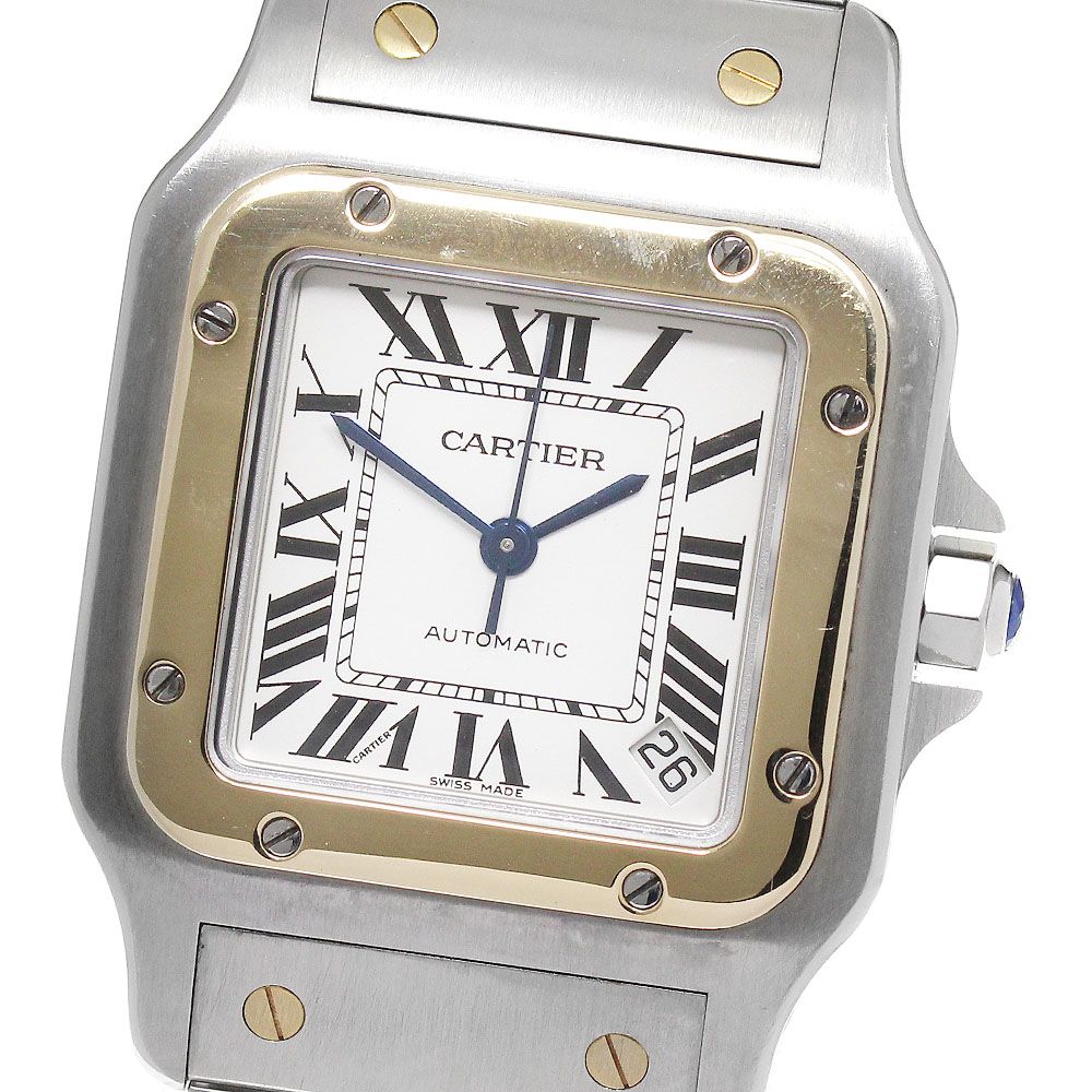 カルティエ CARTIER W20099C4 サントスガルベ XL YGコンビ 自動巻き メンズ良品_837123