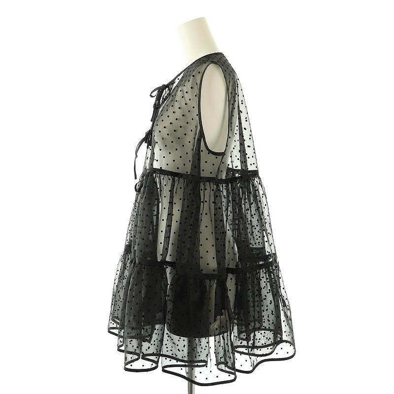 ヨリ yori 24SS ドットフロッキーティアードジレ ベスト シアー