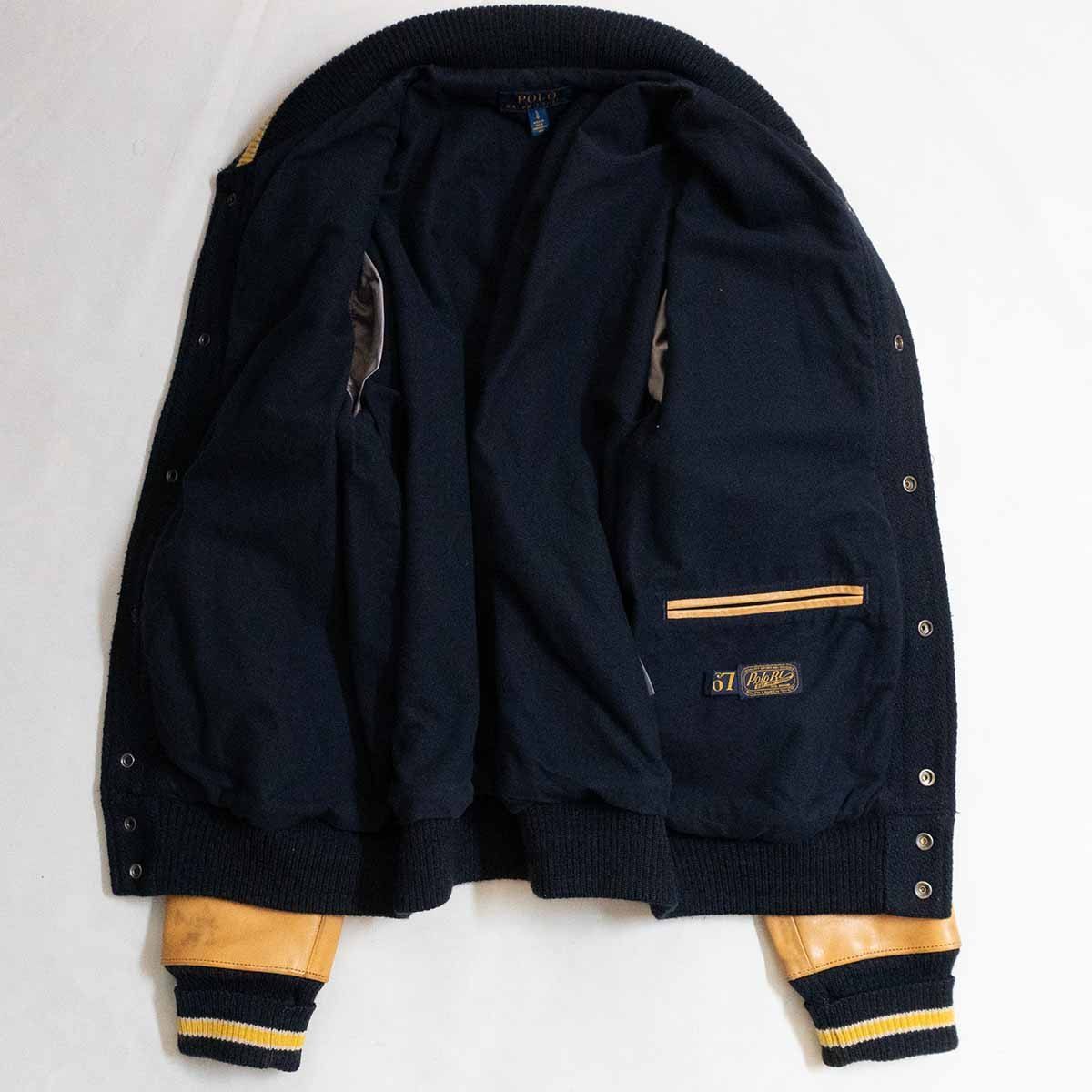 定番人気】POLO RALPH LAUREN 【レザー スリーブ スタジャン】L
