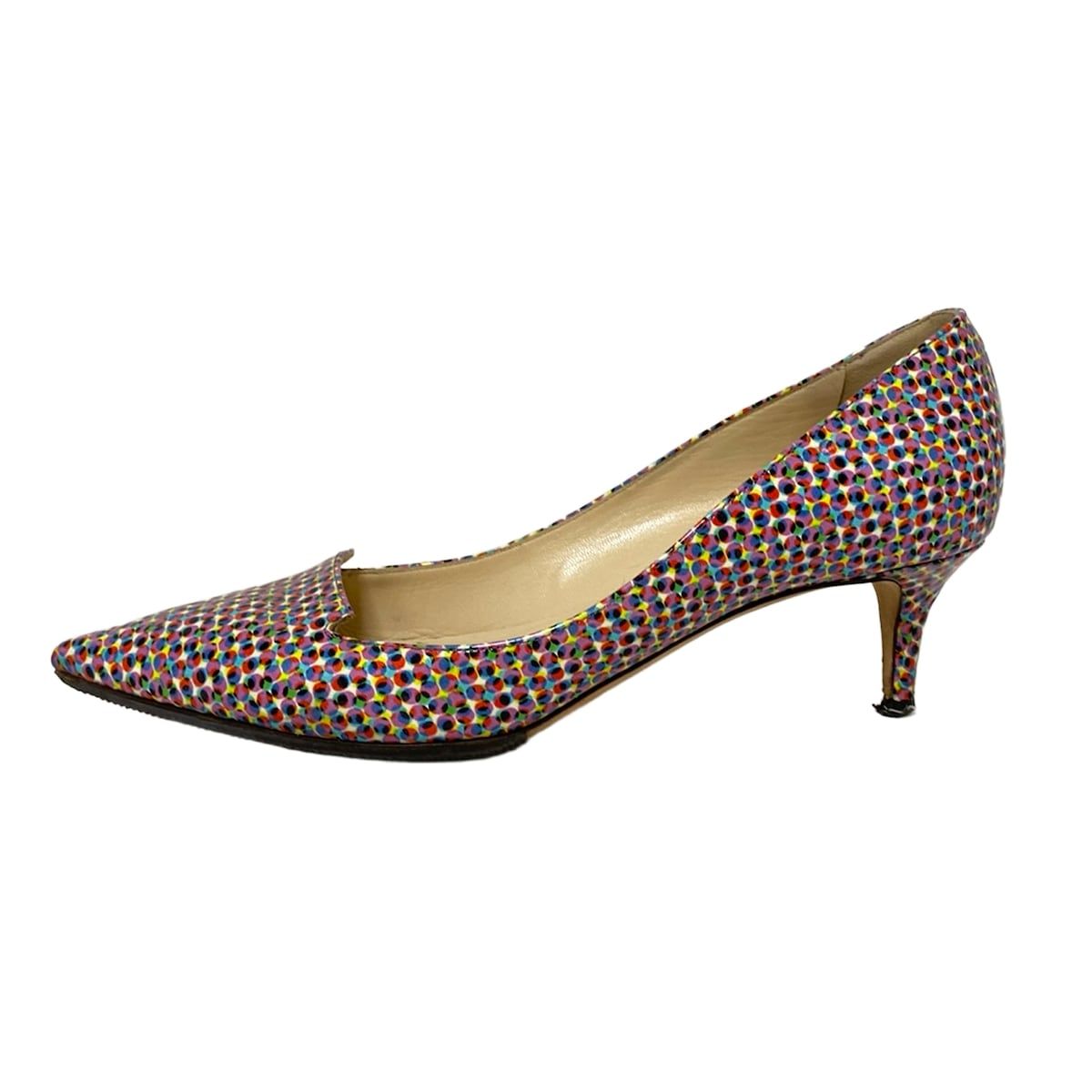 JIMMY CHOO ジミーチュウ パンプス 37 レディース - ピンク×レッド×マルチ アウトソール張替済 レザー