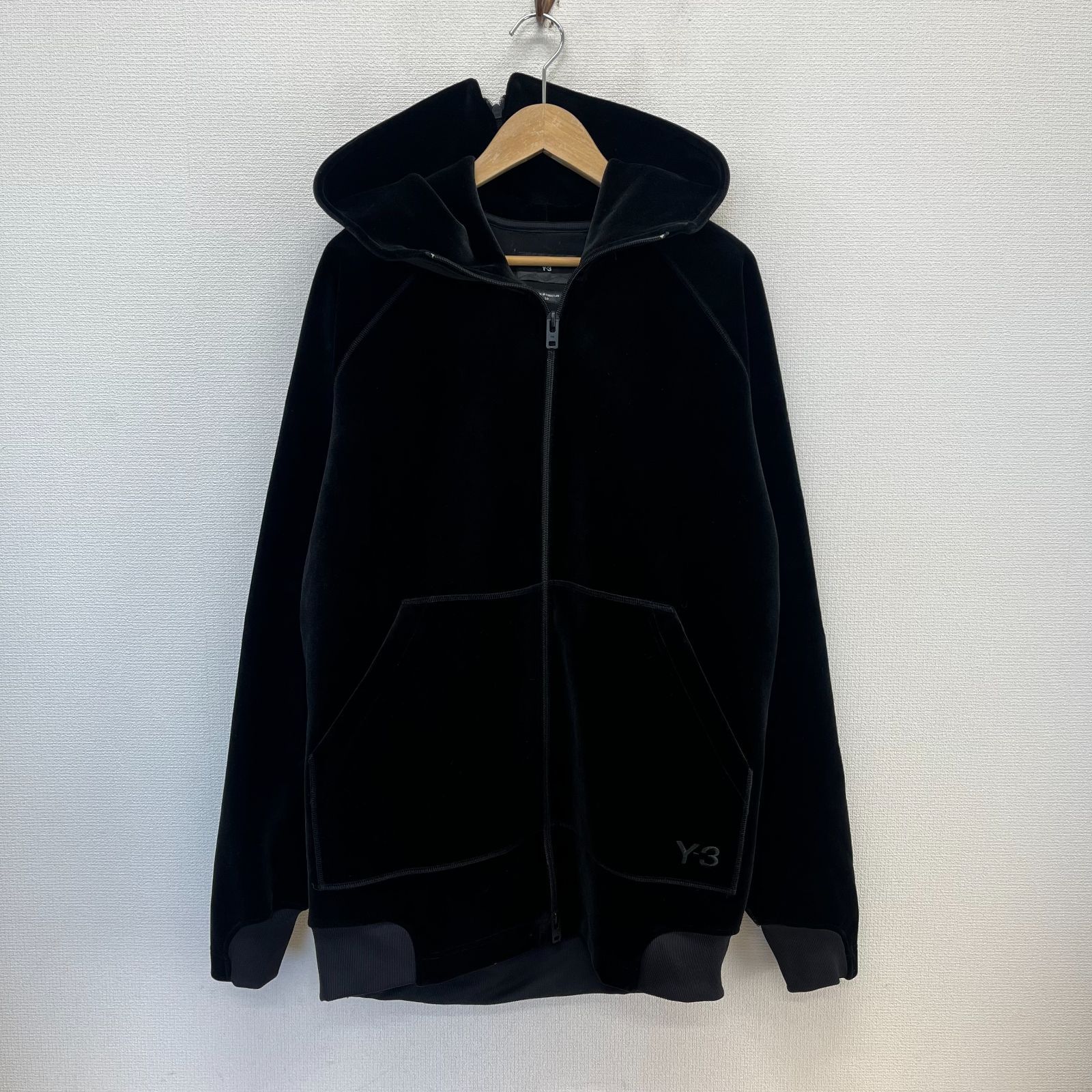 Y-3 ワイスリー IL2149 VELVET FULL ZIP HOODIE オーバーサイズ 
