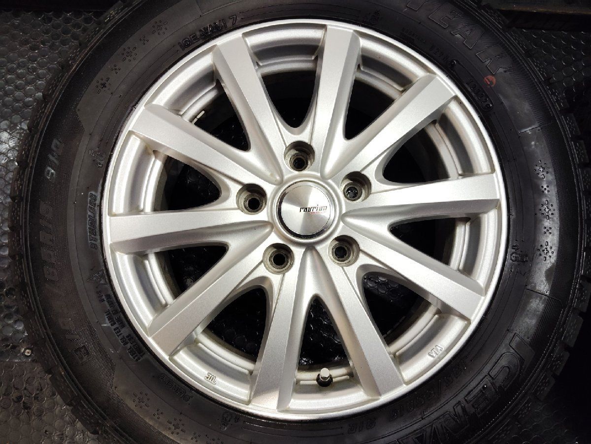 【GOODYEAR ICENAVI7 195/65R15】スタッドレス【weds ravrion RS01 15インチ 6J5HPCD114.3+53】22年製 バリ溝 ヴォクシー等　(KTJ417)クレジットカード QRコード決済可能 GOODYEAR ICENAVI7 195/65R15】スタッドレス【weds ravrion RS01 15