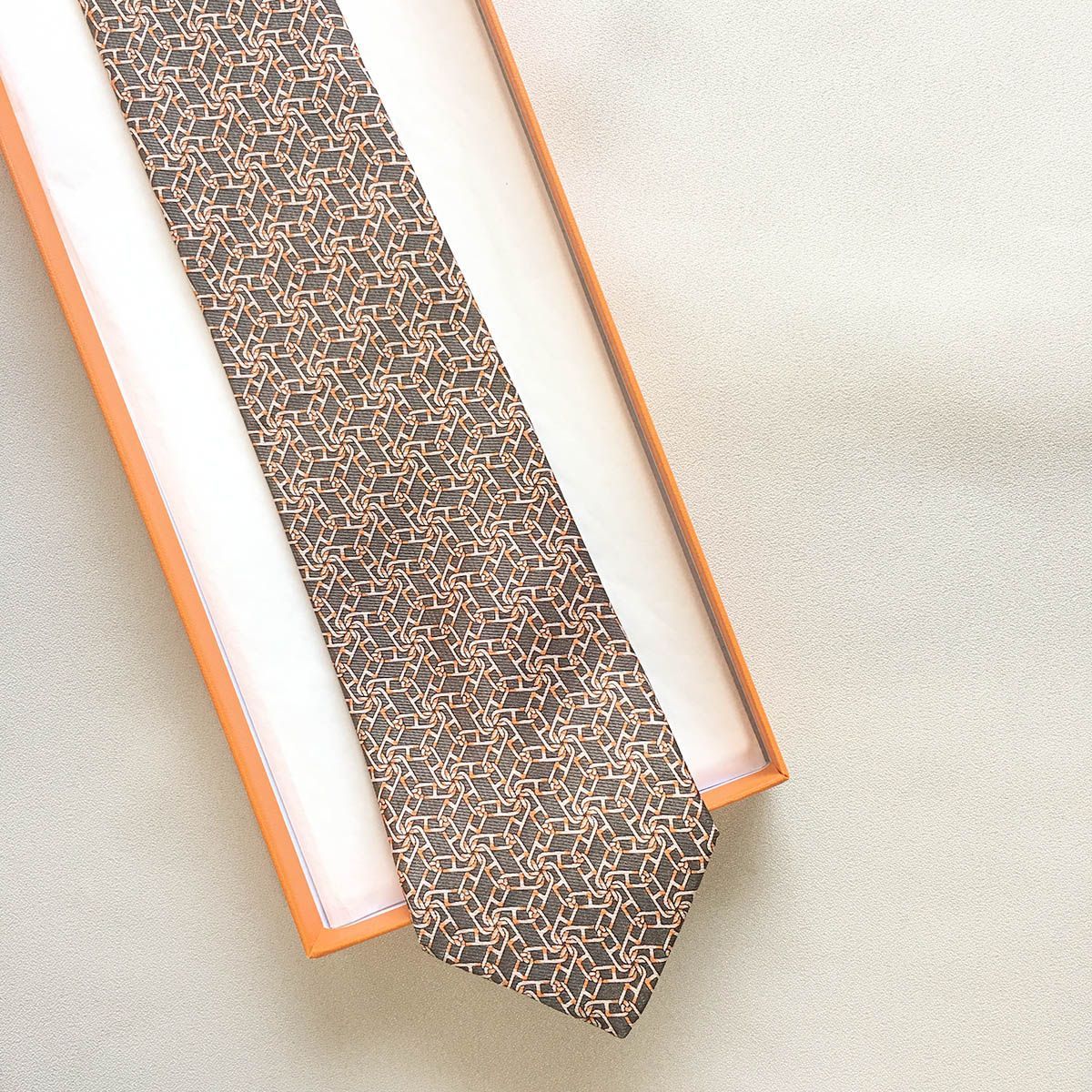 【美品】エルメスネクタイ HERMES エルメス ネクタイ TIE メンズ フランス製 シルク H柄