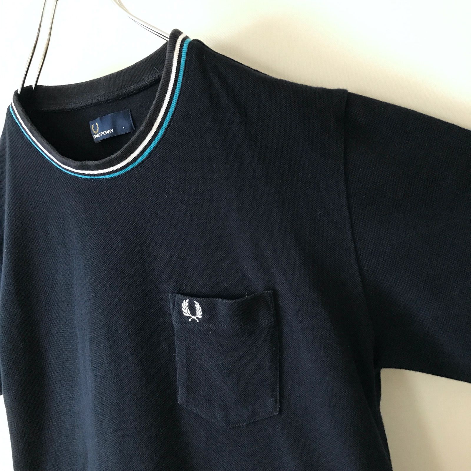 FRED PERRY 鹿の子シャツ Lサイズ FRED PERRY フレッドペリー☆鹿の子クルーネックTシャツ
