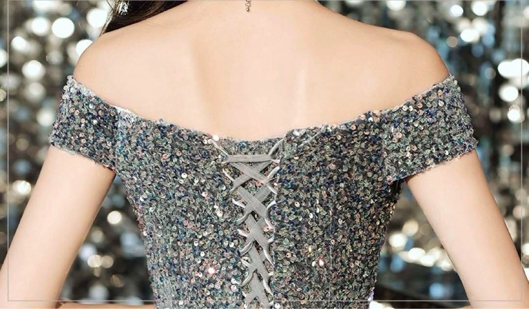 スパンコールのゴージャスなイブニングドレス♩.• スパンコールのゴージャスなイブニングドレス?.? - メルカリ