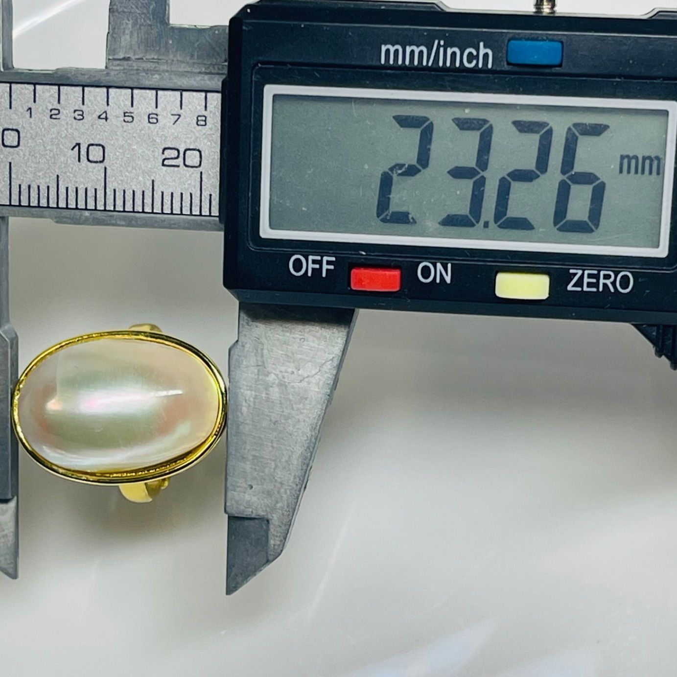 奄美大島産　マベパールリング　天然色南洋真珠　白蝶真珠 本真珠 25mm 奄美大島産 マベパールリング 南洋真珠 白蝶真珠 本真珠 25mm