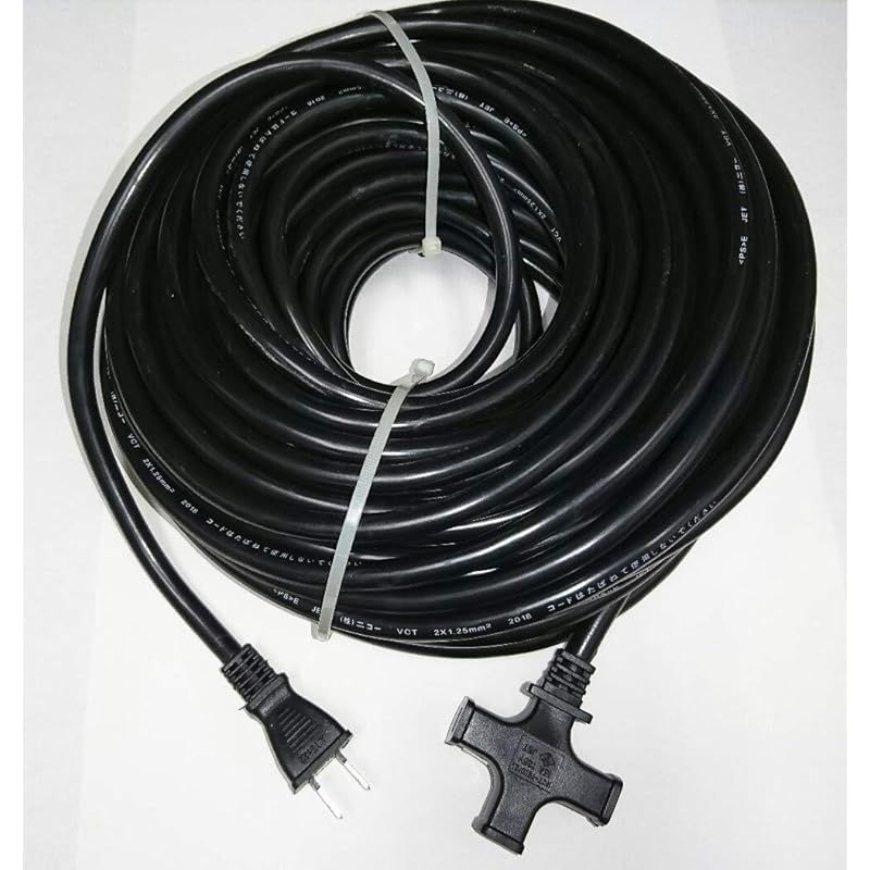 NICOH ニコー ソフト延長コード 15A 30m コード 3個口 合計1500Wまで ブラック NCT-1530BK 1