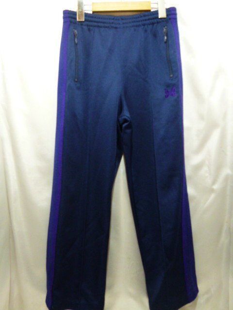 Needles ニードルス Track Pant Poly Smooth トラックパンツ ジャージ ライン パンツ ボトムス FK193 サイズXS ネイビー|パープル メンズ