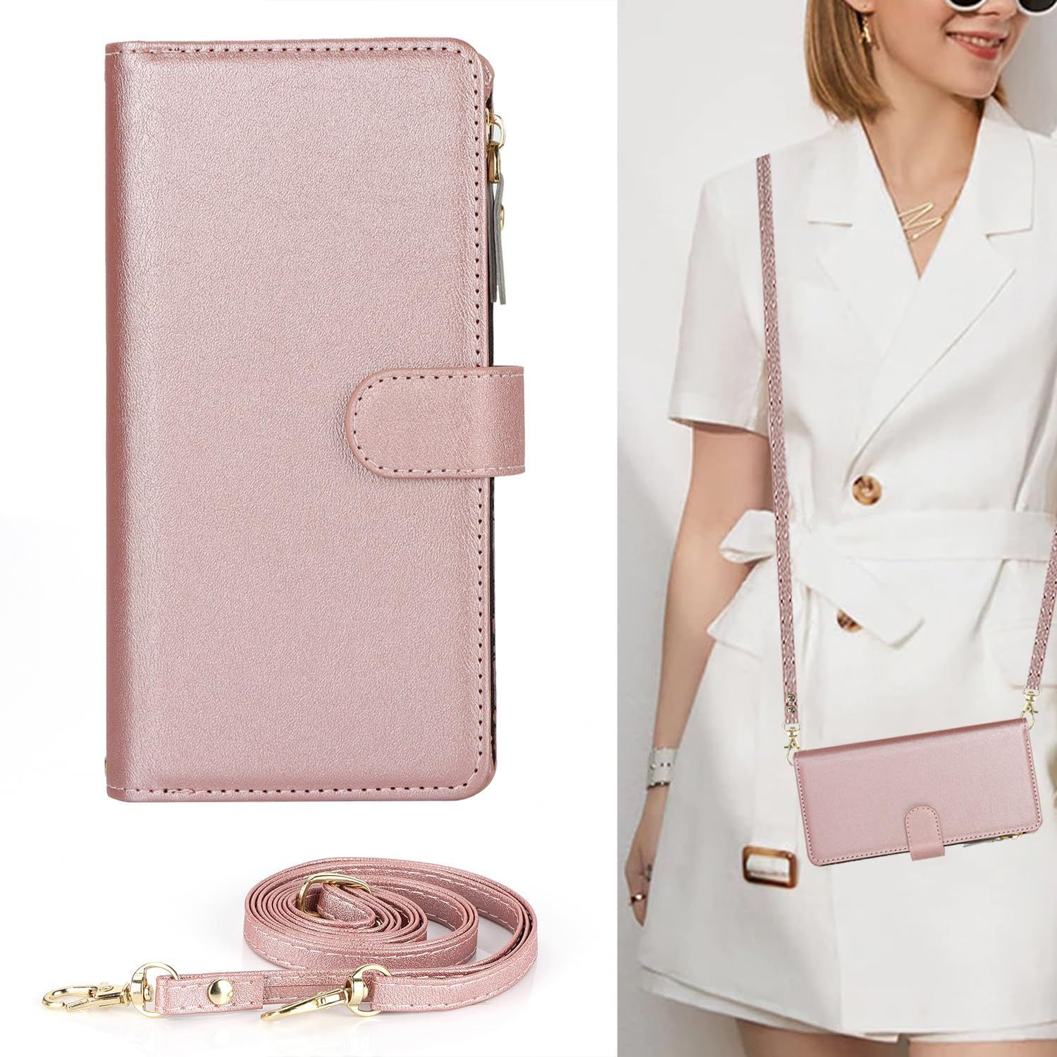 ファスナーポケット付き 小銭入れ 収納 カード ストラップ付き コインポケット ICカード PUレザー 財布