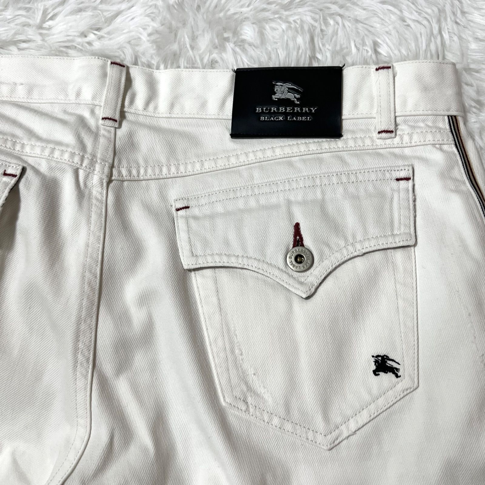BURBERRY BLACK LABEL ホワイトデニム 82センチ バーバリー ブラックレーベル デニム パンツ ズボン 白パンツ 白