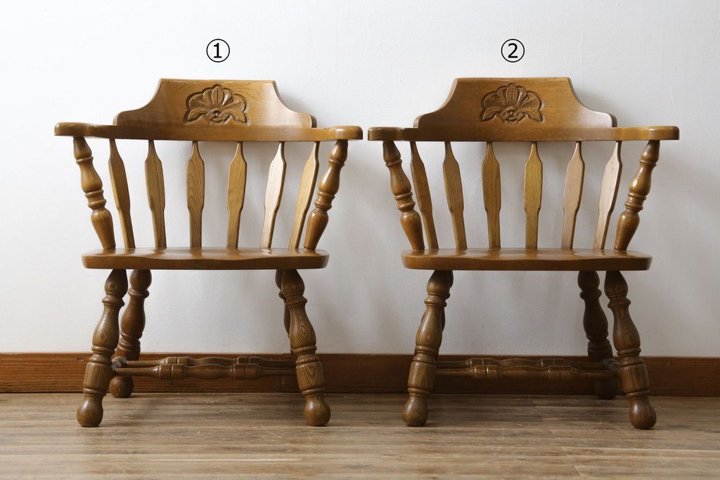 【美品 】WINDS 太平 飛騨家具 ウィンザーチェア 回転椅子 ナラ材 美品 2脚】WINDS 太平 飛騨家具 ウィンザーチェア 回転椅子 ナラ材