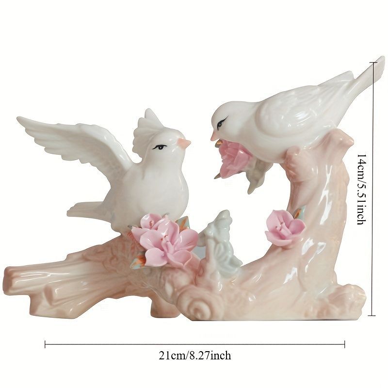 オブジェ 置物 2羽の白い鳥 高級感 ガーデンオーナメント インテリア