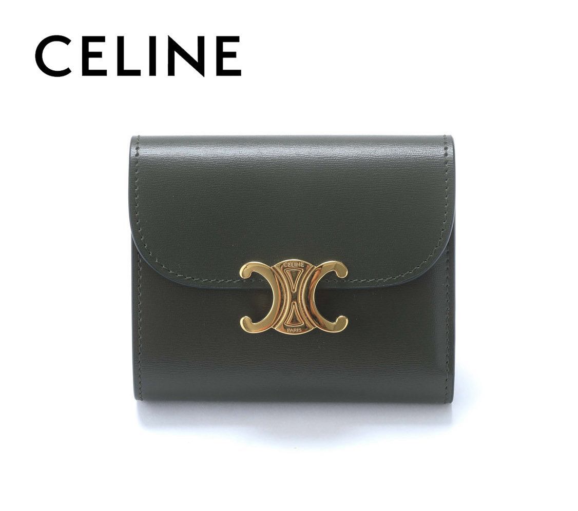 CELINE セリーヌ スモール トリオンフウォレット 折り財布 カーキ