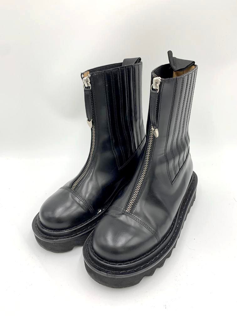 TOGA PULLA トーガ プルラ 定価75900円 ジップ メタルパーツ サイドゴア ブーツ size36|黒 ◎レディース