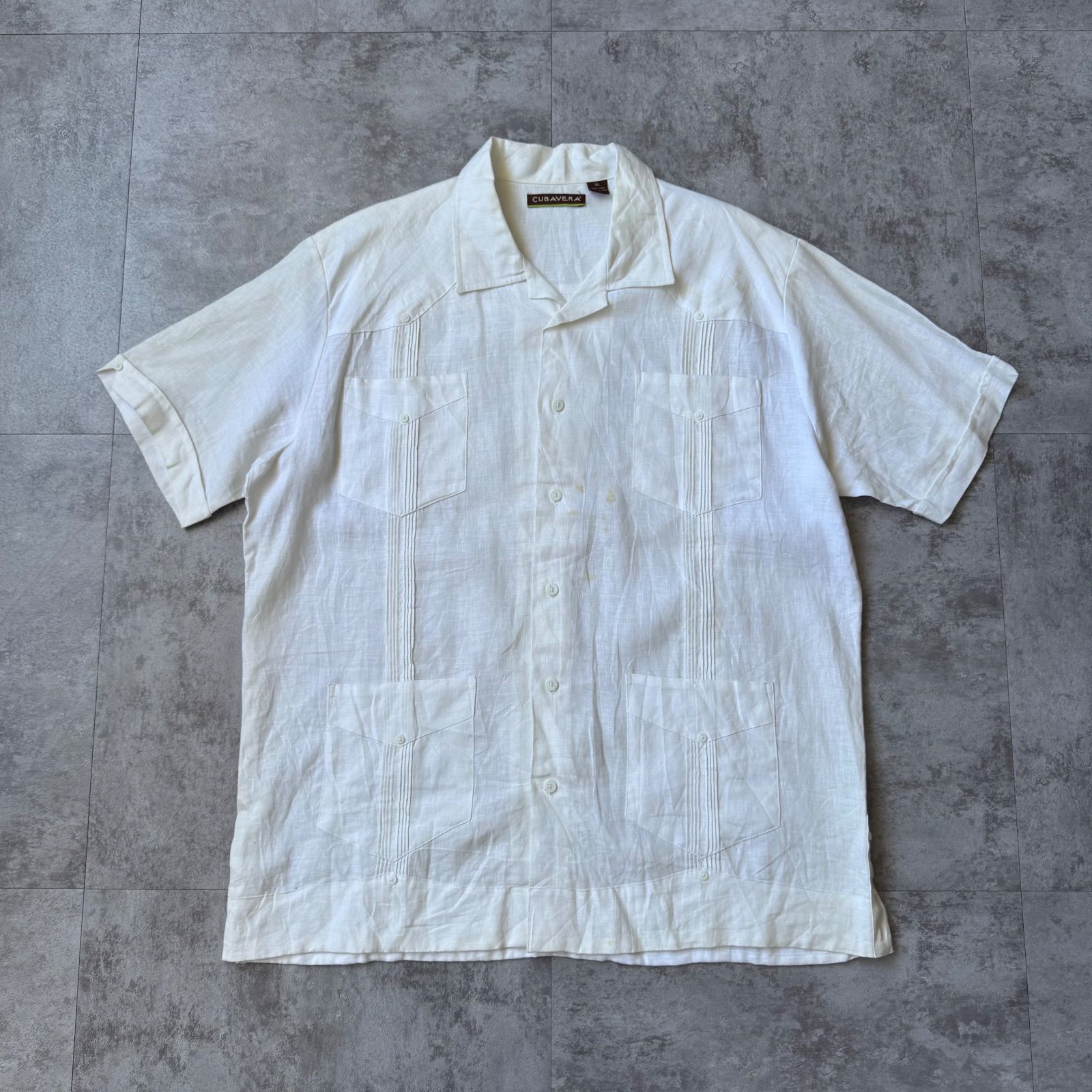 00s 100% Linen Cuba Shirt / 2000年代 100% リネン キューバ