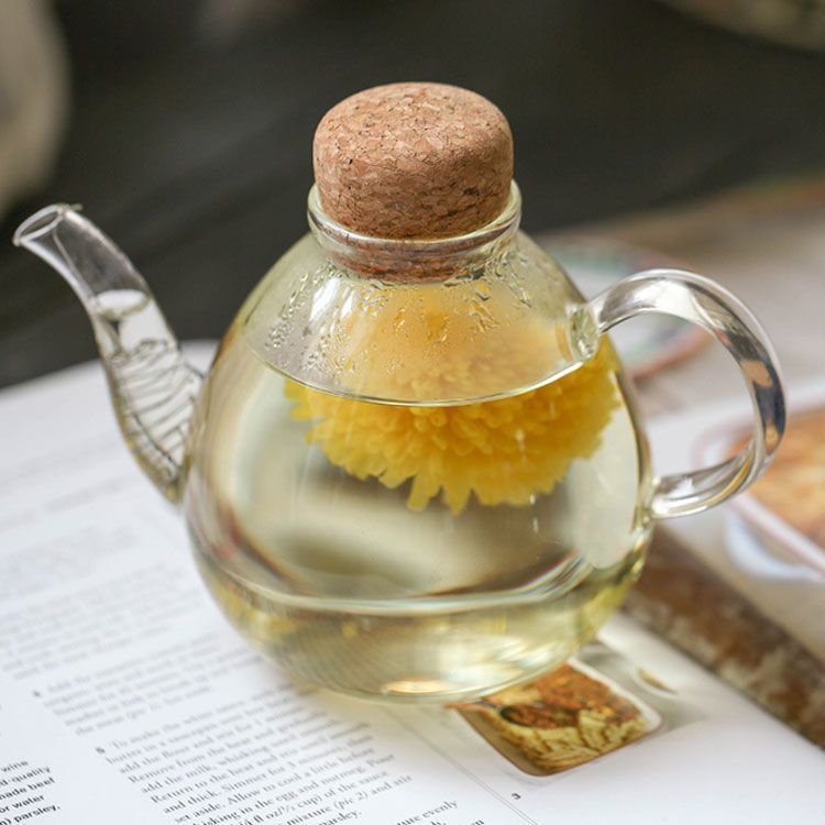 ポット 450 ml ティーポット ティー 紅茶 直火 直火対応 直火可 ティーバッグ ミルクポット ガラス 耐熱ガラス 硝子 コルク 2人 2杯 2人用 電子レンジ シンプル おしゃれ かわい zhangban 468