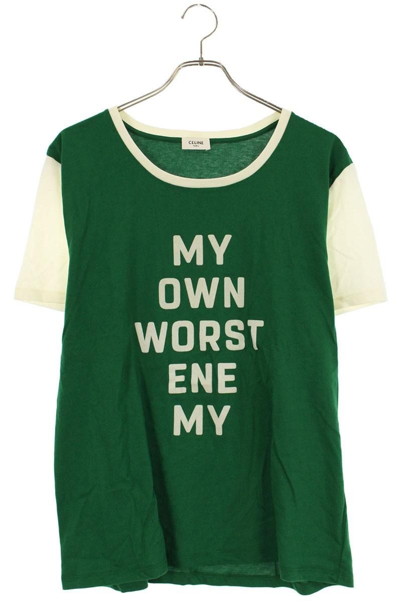 セリーヌ 2X309693I MY OWN WORST ENEMY ワッペンTシャツ メンズ