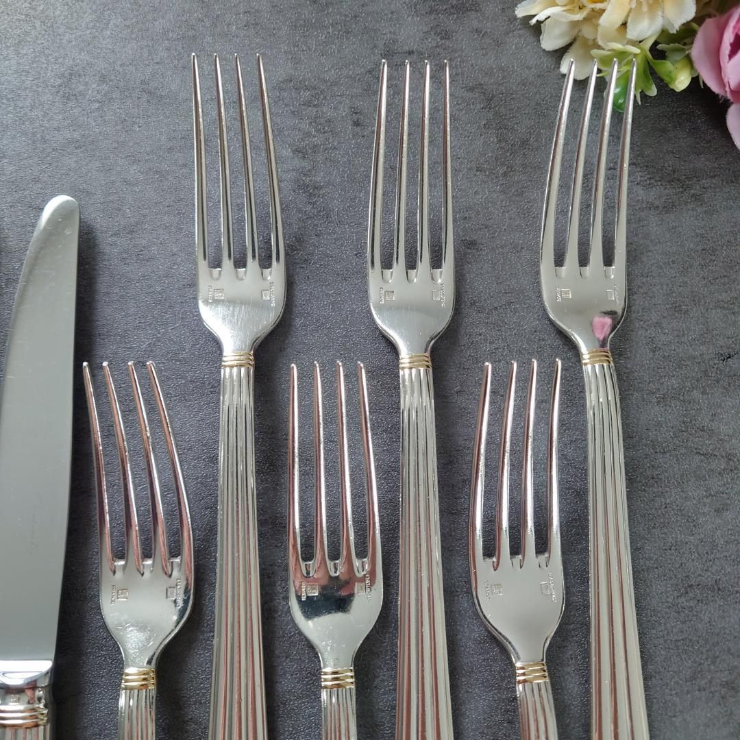 クリストフル アリアゴールドリング デザート ナイフ フォーク 12点 WWW_SKLAD-KIRPICHA_RU