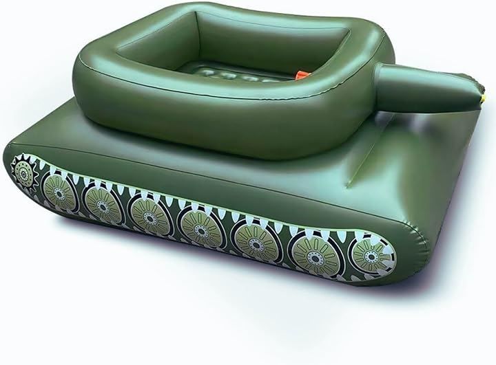 FUKUYOIZU 戦車 浮き輪 対戦 水遊び フロート プール 海水浴 ウォータースプレーガン グリーン 大