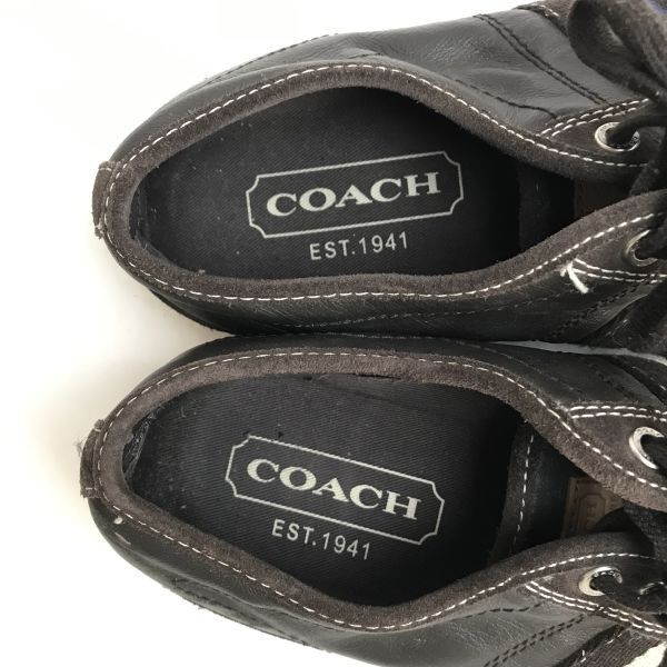 COACH/コーチ☆レザースニーカー【size:9.5M/27.0-27.5/brown/茶】靴