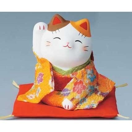 ☆b660、彩絵招福大開運招き猫(ちりめん首輪付・8.5号) goenneko