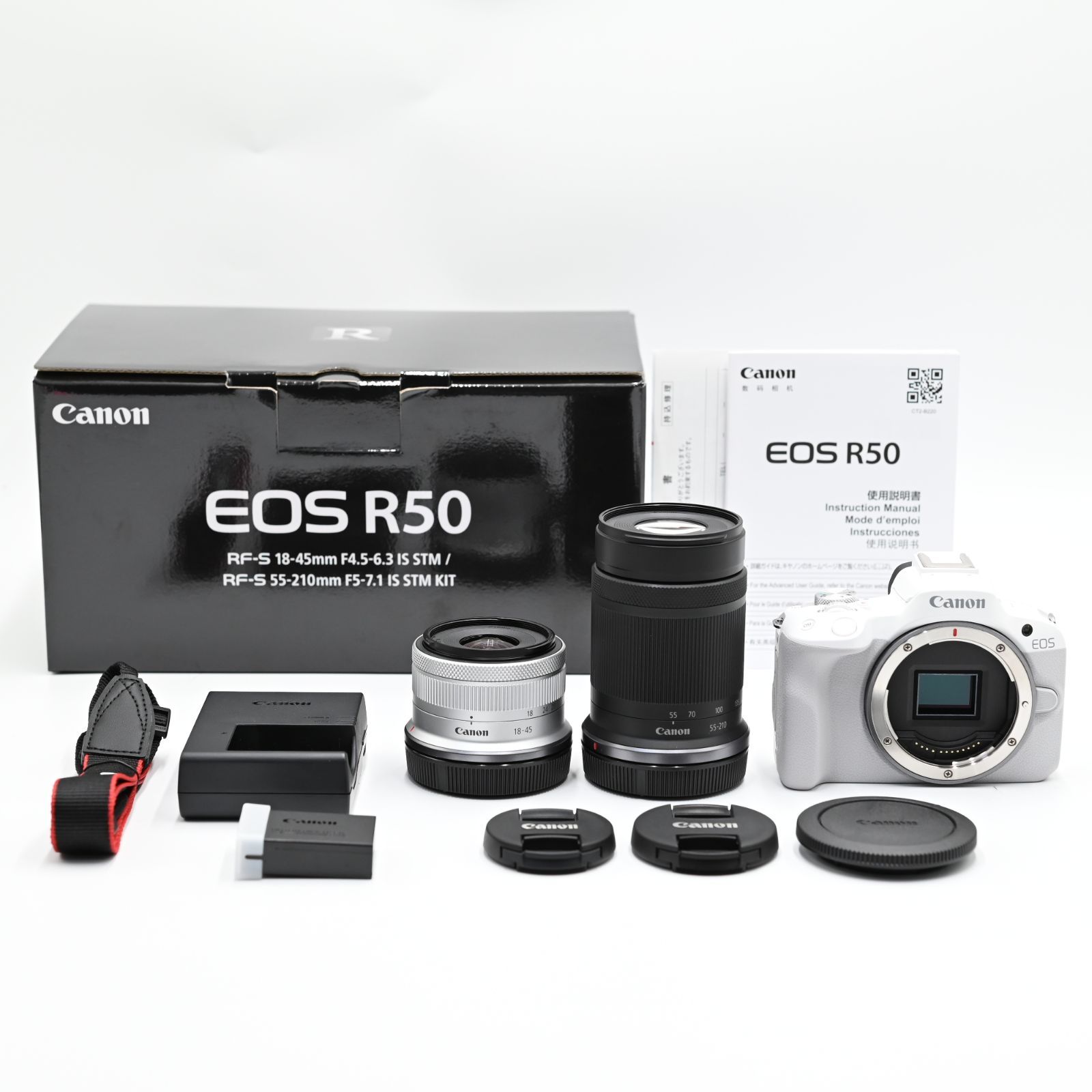 新品！Canon EOS R50 レンズキット [ホワイト] ❤️ショット数極少
