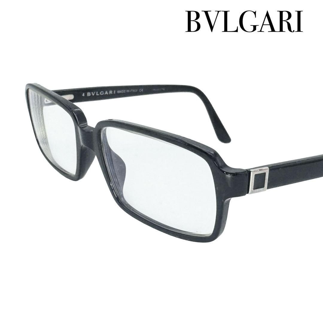 BVLGARI ブルガリ 度入り 316 501 55□16 140 スクエア ブラック シルバー メガネ 眼鏡 めがね メンズ レディース ビジネス