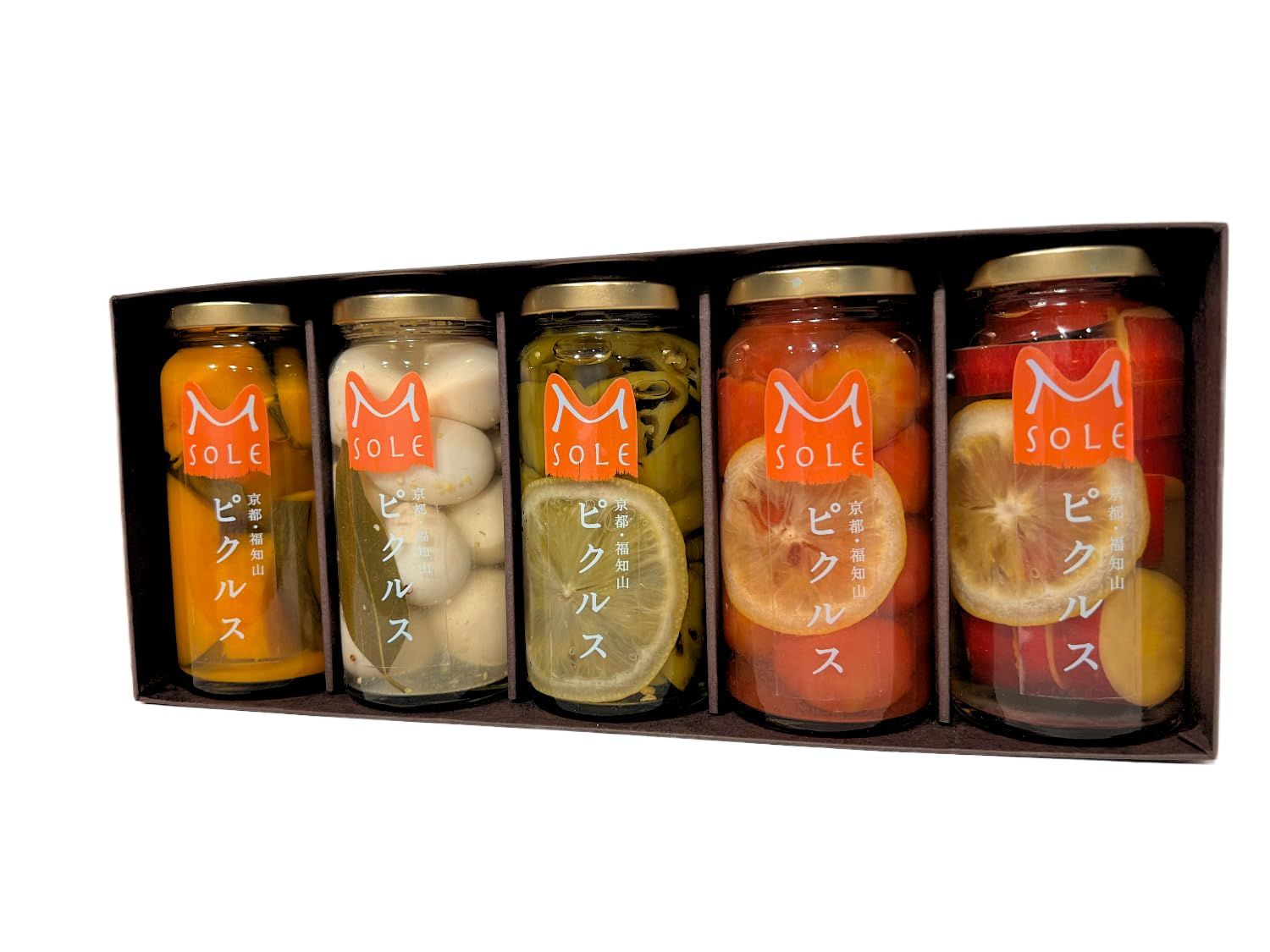 M SOLE 京都 福知山 ピクルス 160ml 国産 漬物 酢漬け 保存食品 5本 万願寺とうがらし ミニトマト サツマイモ カボチャ うずら卵 5本セット 万願寺とうがらし ミニトマト サツマイモ カボチャ うずら卵 5本セットA ５本