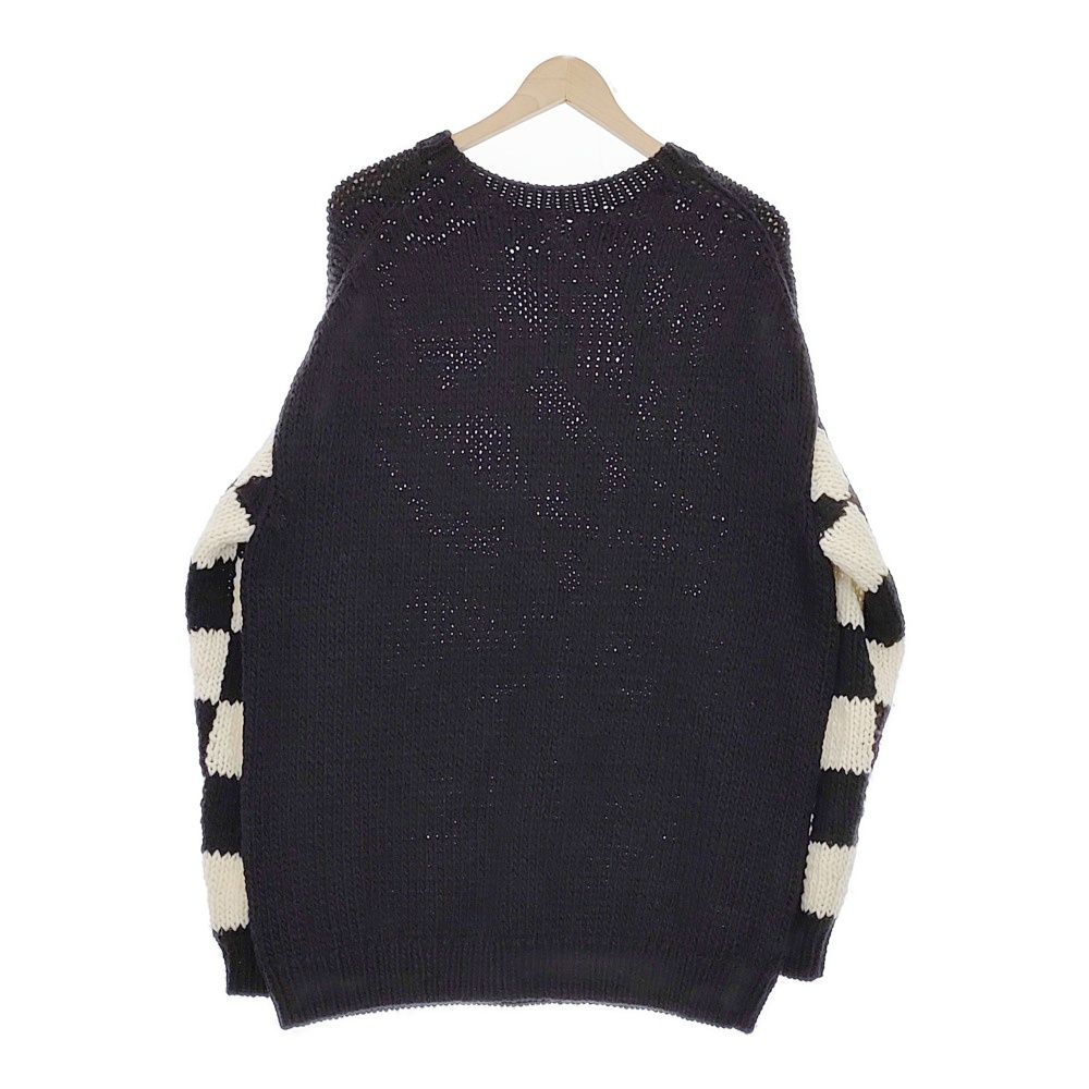 THRIFTY LOOK ペルー製ウールニット チェッカー サイズM セーター ニット ブラック ホワイト スリフティールック 5-0128T F98810 THRIFTY LOOK ペルー製ウールニット チェッカー サイズM