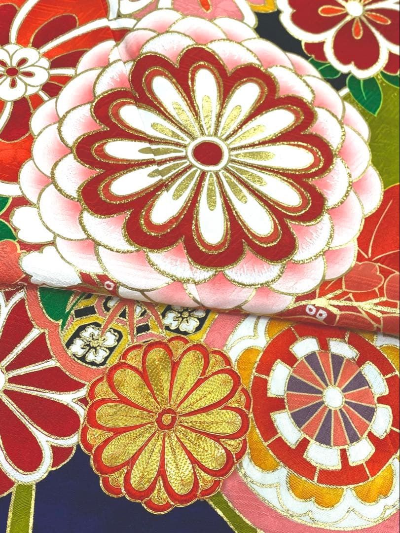 振袖 豪華 刺繍 金駒 金彩 紋意匠 身丈168cm 撥水加工済 振袖 豪華 金