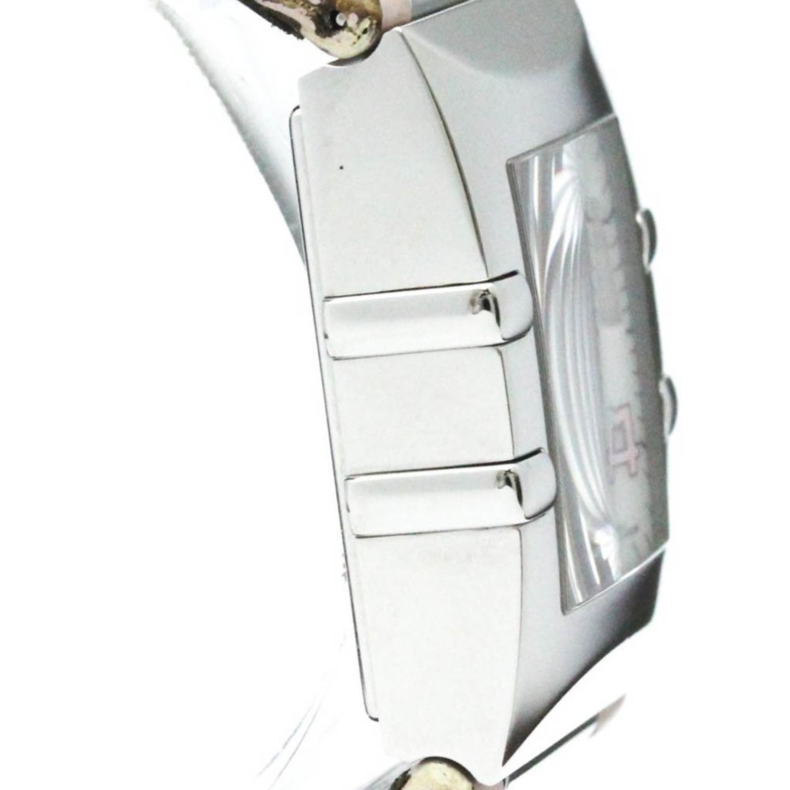 オメガ コンステレーション クアドラ ダイヤモンド シェル文字盤 ステンレススチール レザー レディース 時計 1841.70.34 良品・稼働品 オメガ OMEGA コンステレーション カレ クアドラ