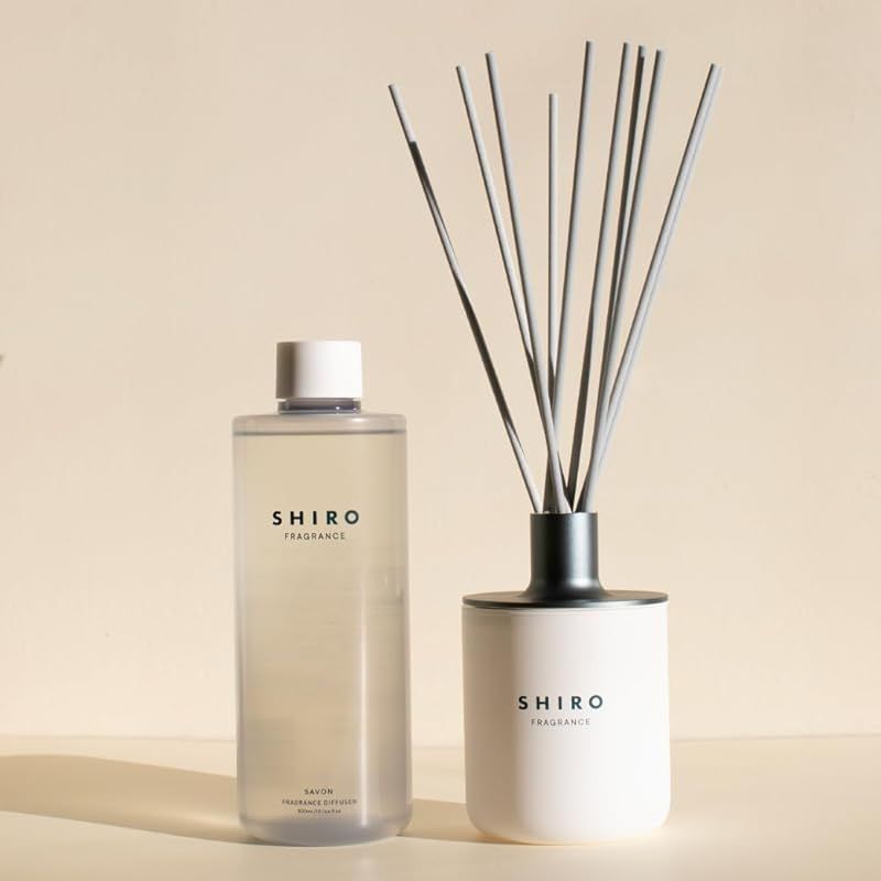 SHIRO サボン フレグランスディフューザーキット 容器 詰め替え用リキッド スティック 3点セット 300mL 3ヶ月目安 ルームフレグランス