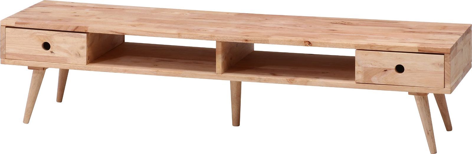 Signature Natural 組立商品 引出し収納 天然木 37033 ナチュラル 幅150×奥行40×高さ36.5cm テレビ台 TVボード 不二貿易