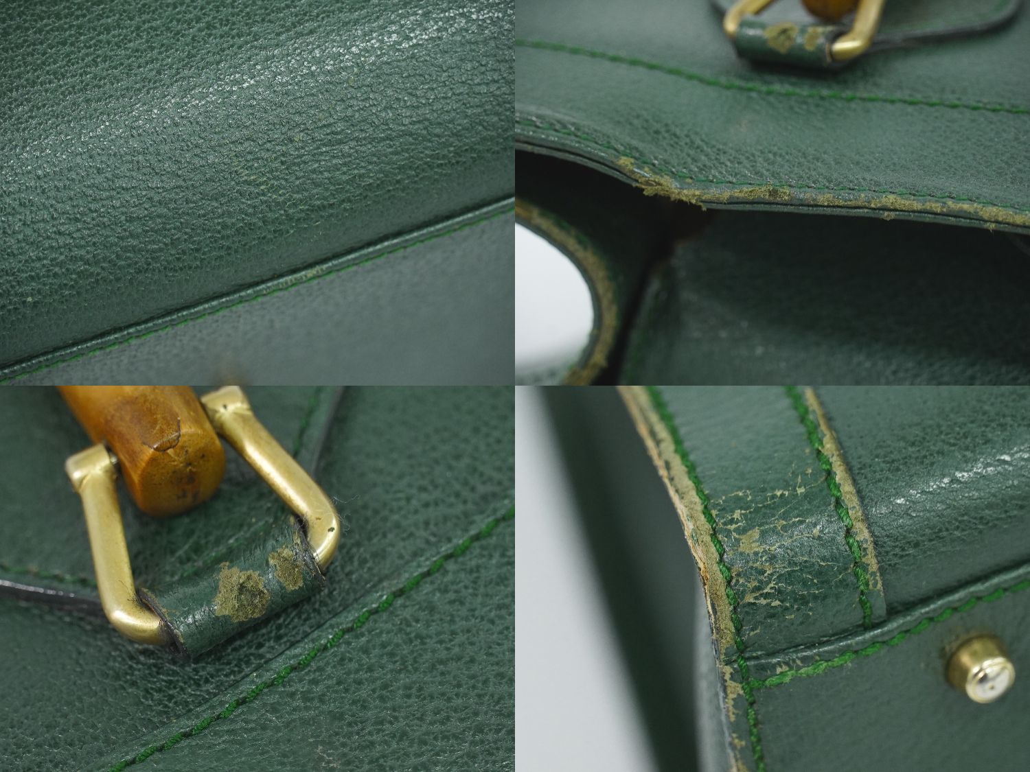 本物 グッチ GUCCI バンブー ハンドバッグ トートバッグ レザー  