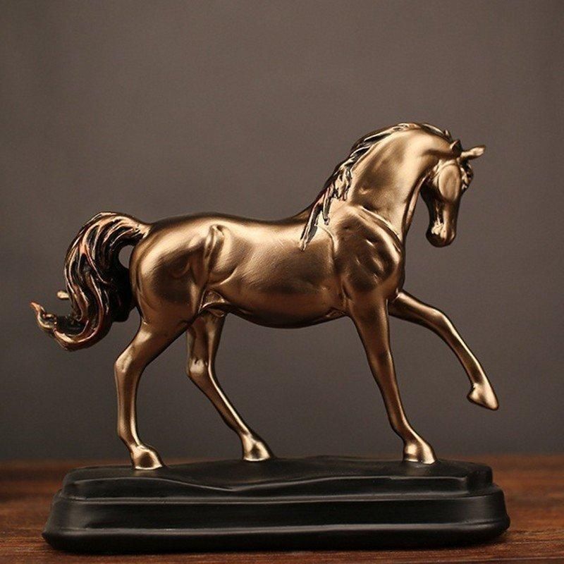 かっこいい アンティーク調 馬の置物 ヴィンテージ 彫刻 オブジェ 飾り 