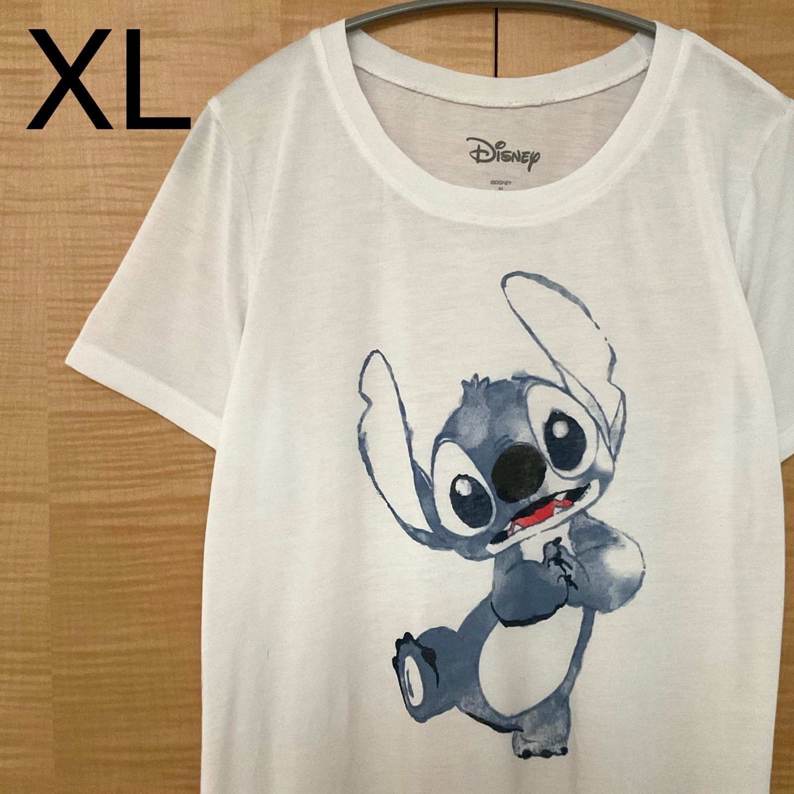 US古着 スティッチStitch　ディズニーDisney 半袖Tシャツ白XL