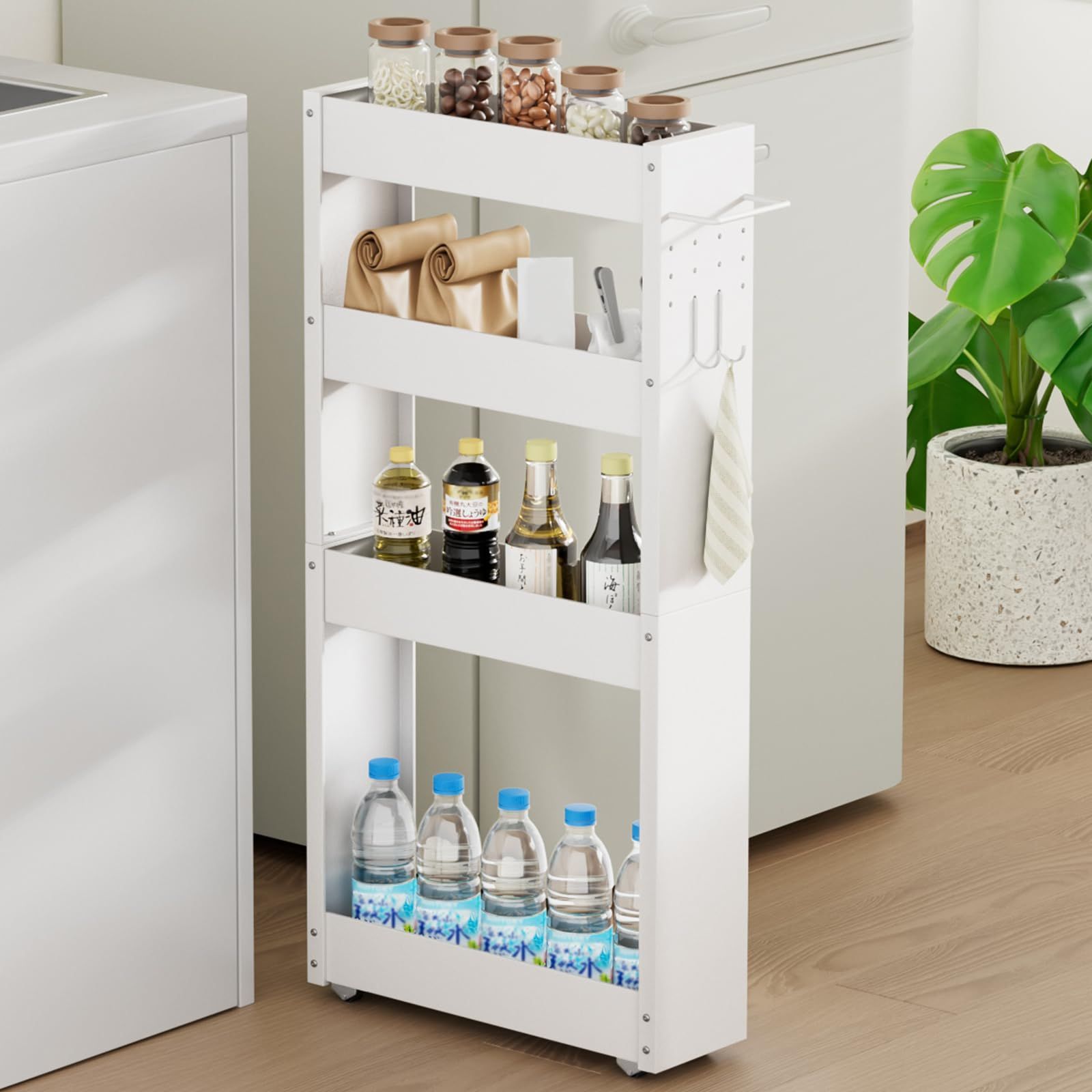 アメリカ 家具 シェルフ 4段 キャスター付き アメカジ