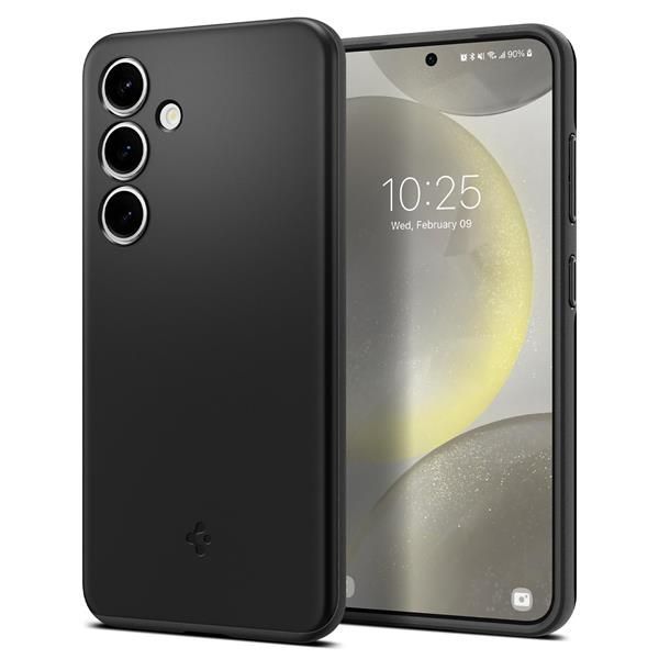 Galaxy S24_ブラック 【18年社歴の技術力】Spigen Galaxy S24 ケース 薄型 SC-51E | SCG25 極薄 レンズ保護 擦り傷防止 薄型カバー 軽量 指紋防止 シンプル マット仕上げ ワイヤレス充電対応 シン・フィッ