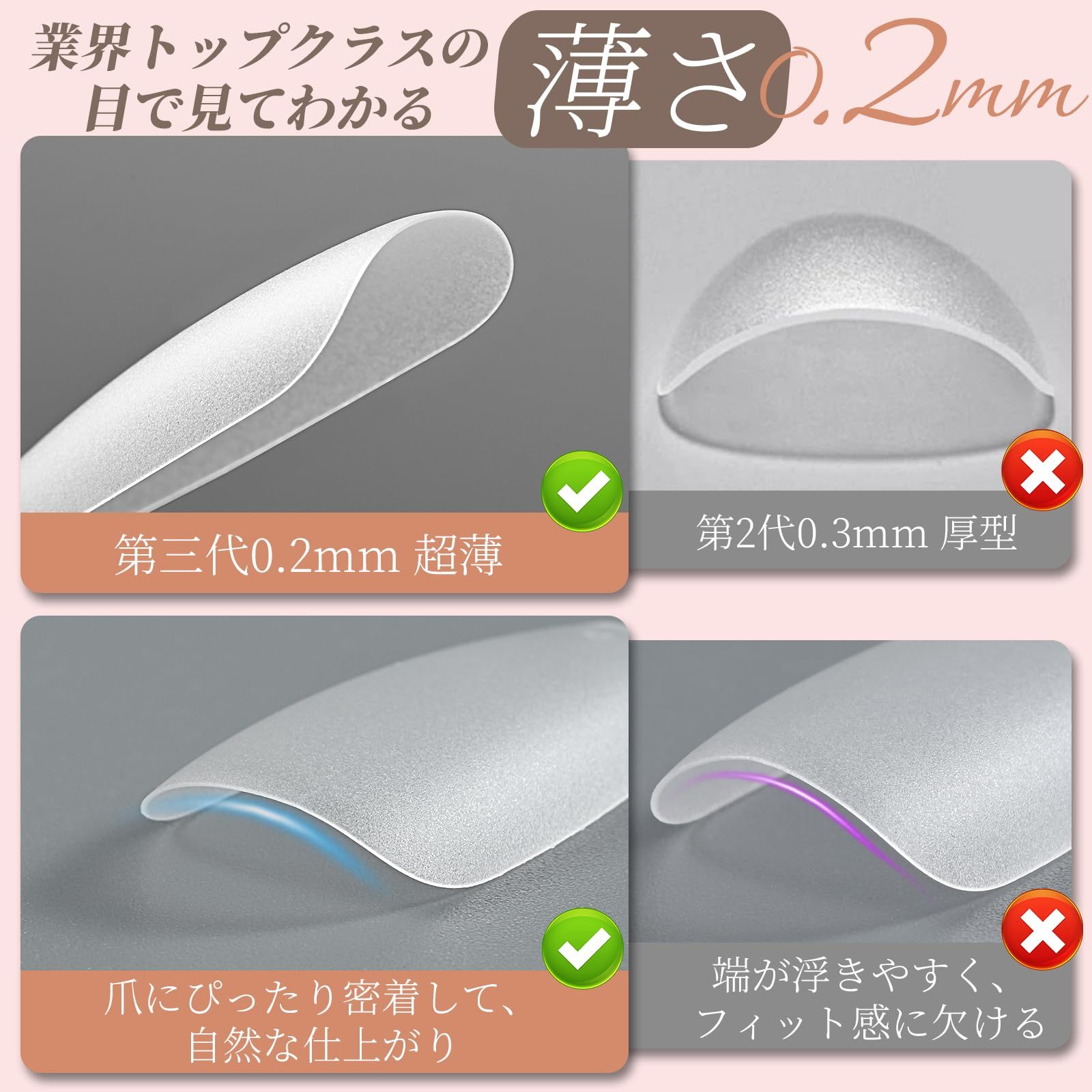 ⭐︎クリアネオ　新品未開封　30g×3本セット 新品 BEIHOO ネイルチップ クリア 第三代0.2mm超薄 サンディング