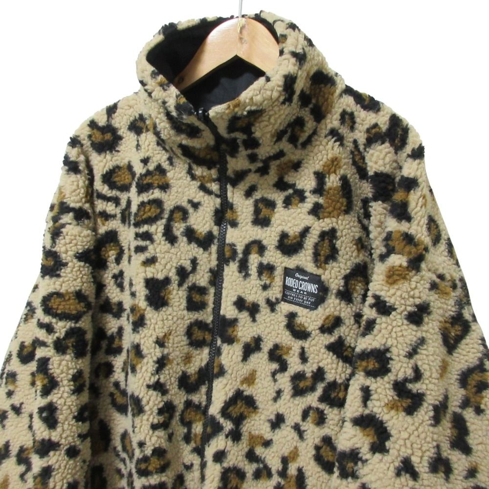 美品 RODEO CROWNS ロデオクラウンズ ヒョウ柄 ボア リバーシブル 