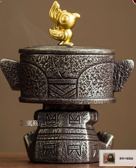 銅器 香炉 風水グッズ 小物 装飾品 工芸品 美術品 置物 香炉 三星堆 銅人 置物 鑑賞 セラミック製 工芸品 美術品 新品未