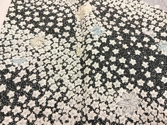 平和屋着物●上質な小紋　杢目絞り　よろけ縞　暈し染め　正絹　逸品　CAAZ3664yc 平和屋着物□上質な小紋 絞り 楓文 暈し染め 金彩 正絹 逸品