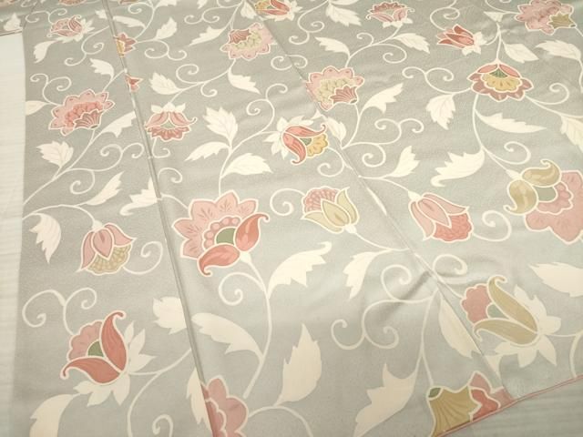 平和屋着物■上質な色無地　草花地紋　珊瑚色　逸品　未使用　CAAI2001id 平和屋着物□上質な色無地 草花地紋 珊瑚色 さが美扱い 正絹 逸品