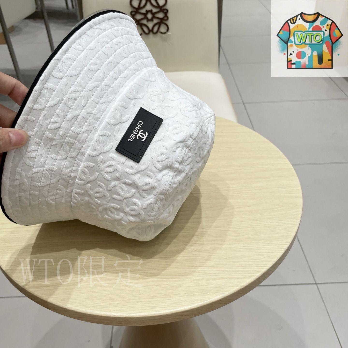 今日特価】CHANEL 新 デニムブルー レトロ バケットハット-3