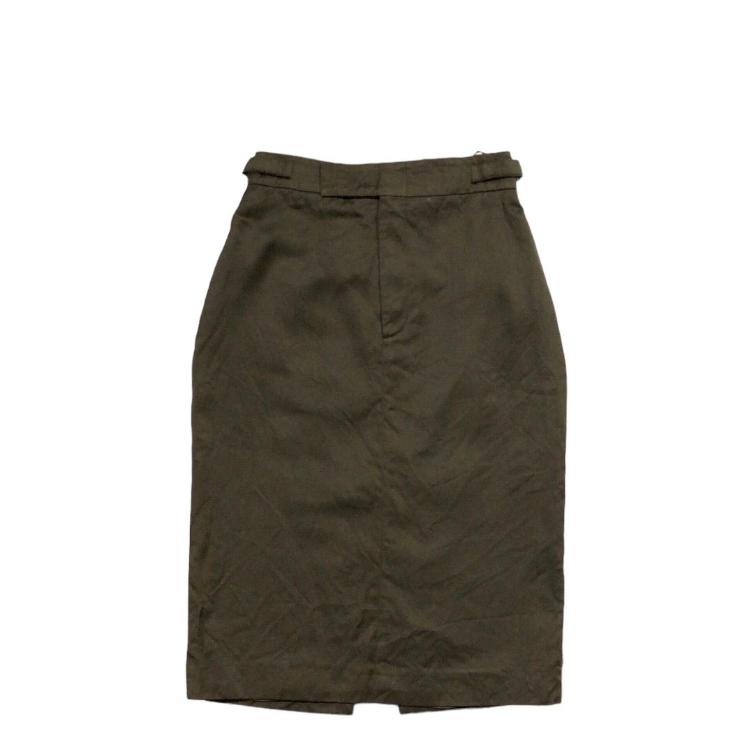 中古品】イタリア製 GUCCI グッチ 膝丈 タイト スカート 薄手 コットン