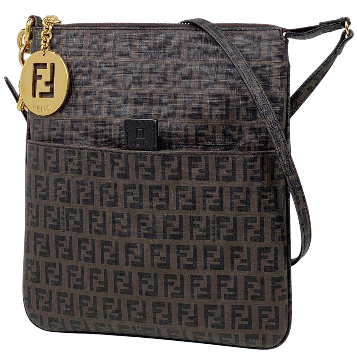 フェンディ FENDI ズッキーノ柄 ショルダーバッグ チェーン ロゴ 斜め